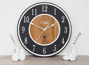 Medium Wooden Clock in Black - Ask about personalisation