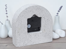 Load image into Gallery viewer, Jesmonite Carriage Clock in Silver-Grey Granite with Wooden Face