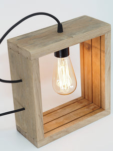 Reclaimed Oak Edison Lamp