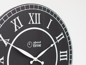 Large Wooden Wall Clock in Black - Ask about personalisation
