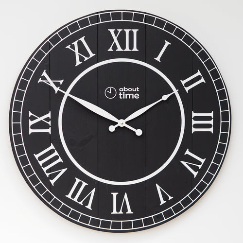 Large Wooden Wall Clock in Black - Ask about personalisation