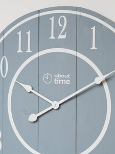 Large Wooden Wall Clock in Blue-Grey - Ask about personalisation