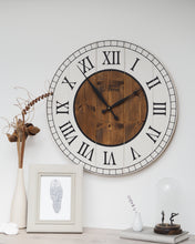 Load image into Gallery viewer, Large Wooden Wall Clock in Cream - Ask about personalisation