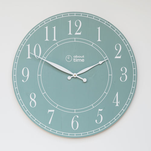 Large Wooden Wall Clock in Sage - Ask about personalisation