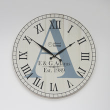 Load image into Gallery viewer, Large Wooden Personalised Wall Clock