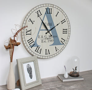 Large Wooden Personalised Wall Clock