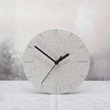 Load image into Gallery viewer, Jesmonite Round Wall Clock in Silver-Grey Granite