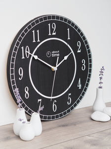 Medium Wooden Clock in All Black - Ask about personalisation