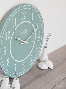 Medium Wooden Clock in Sage Green - Ask about personalisation