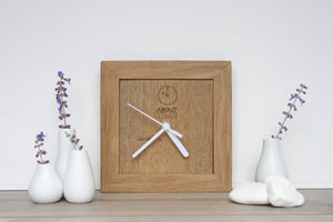 Square Wooden Oak Clock