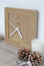 Load image into Gallery viewer, Square Wooden Oak Clock