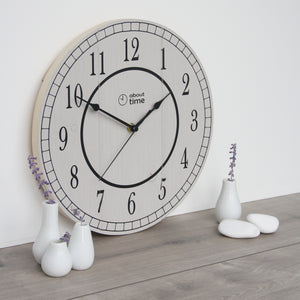 Medium Wooden Clock in Taupe - Ask about personalisation