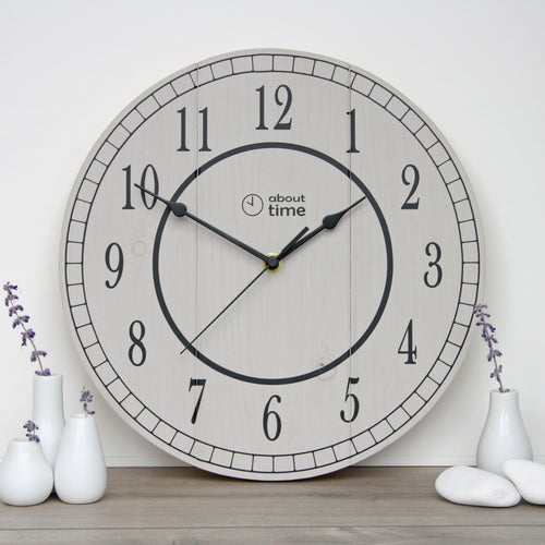 Medium Wooden Clock in Taupe - Ask about personalisation