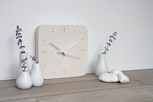 Jesmonite Square Clock in Cream