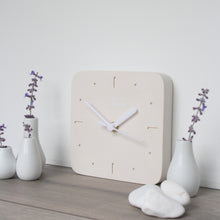 Load image into Gallery viewer, Jesmonite Square Clock in Cream