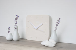 Jesmonite Square Clock in Cream